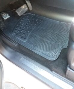 OxGord Universal Fit 3-Piece Full Set Ridged Heavy Duty Rubber Floor Mat - (Black) 3 PC Ridged Black 35 71cJ70aVZNL