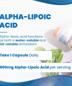 Doctor's Best Alpha-Lipoic Acid 600, Helps Support Glucose Metabolism and Regenerate Antioxidants* Non-GMO, Gluten Free, Vegan, Soy Free, 180 Veggie Caps 15 71cKXVh7lpL