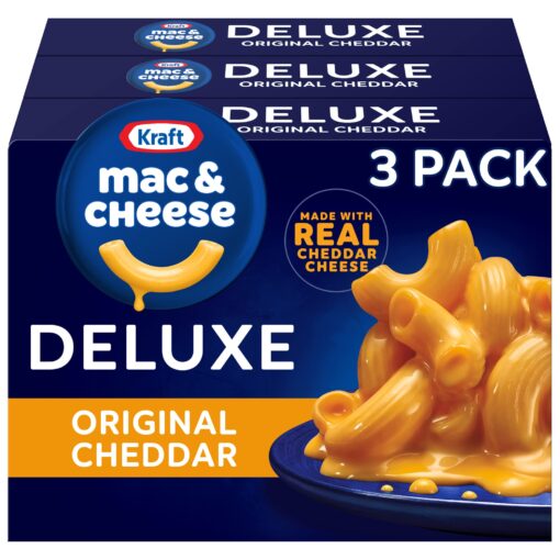 Kraft Deluxe Original Cheddar Macaroni & Cheese Dinner (3 ct Pack, 14 oz Boxes) Orignal (Pack of 3)