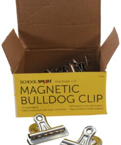 School Smart Rust Resistant Magnetic Clip, 2 in, Steel, Nickel Plated, Pack of 12 8 71cLiniVeyL