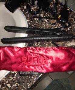 Gurin Ceramic Tourmaline Flat Iron Hair Straightener, 1.25 inch with Carrying Case 32 71cLrS 1fsL