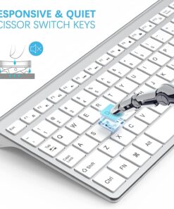 Wireless Keyboard and Mouse,J JOYACCESS USB Slim Wireless Keyboard Mouse with Numeric Keypad Compatible with iMac Mac PC Laptop Tablet Computer Windows -Silver White 28 71cM1uhpMzL