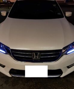 iJDMTOY Compatible With 2013-2015 Honda Accord Sedan, Set of Xenon White LED Even Illuminating Daytime Running Light Retrofit Kit, Fit Inside Parking Lamp Housing 33 71cQE5TkoL