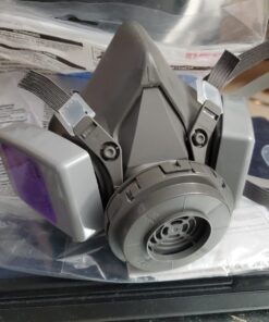 3M Half Facepiece Reusable Respirator 6300, NIOSH, Four-Point Harness, Comfortable Fit, Dual Airline Supplied Air Compatible, Bayonet Connections, Painting, Sanding, Cleaning, Large 35 71cQe2CX0cL