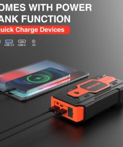 NEXPOW Battery Jump Starter 2500A Car Jump Starter (up to 8.0L Gas/8L Diesel Engines) 12V Car Battery Booster Pack with USB Quick Charge 3.0 and 4 LED Modes Red Blue Warning 23 71cQgMVEYGL