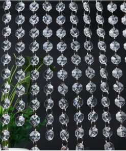WAZHRMGHG 99FT Clear Acrylic Crystal Garland Strands Hanging Chandelier Bead Chain Ornament String Decorations for Manzanita Centerpiece Christmas Tree Wedding Party Celebration (99FT(30M)) 99FT(30M) 20 71cQq93JbfL