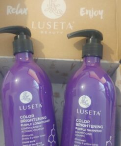 Luseta Purple Shampoo and Conditioner Set for Blonde, Gray - Color Treated Hair - Sulfate Free Paraben Free - Infused with Cocos Nucifera Oil for Curly and Damaged Hair - 2x16.9oz 16.9 Fl Oz (Pack of 2) 53 71cReP6jMWL