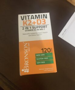 Bronson Vitamin K2 (MK7) with D3 Supplement Non-GMO Formula 5000 IU Vitamin D3 & 90 mcg Vitamin K2 MK-7 Easy to Swallow Vitamin D & K Complex, 120 Capsules 120 Count (Pack of 1) 50 71cSdIyCRML 2
