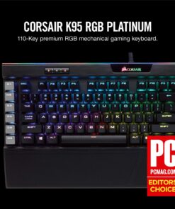Alternative view of Corsair K95 RGB Platinum Mechanical Gaming Keyboard - 6x Programmable Macro Keys - USB Passthrough & Media Controls - Fastest Cherry MX Speed - RGB LED Backlit - Black Finish