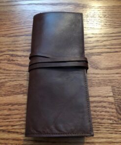 Rustic Genuine Leather Pencil Roll - Pen and Pencil Case - Dark Brown 39 71cUeF1vxL