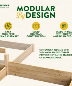 Greenes Fence Premium Cedar Raised Garden Bed, 8' x 8' x 16.5" U-Shaped Bed - Made in USA with North American Cedar 8' x 8' x 16.5" WithOUT CritterGuard Fencing 16 71cUm9A2ioL