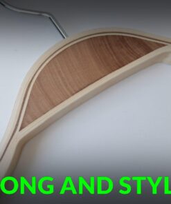 JS HANGER Lightweight Non Slip Wooden Hangers - 10 Pack Heavy Duty Wood Coat Hangers with Soft Stripes for Camisole, Jacket, Dress Clothes, Sweater, Natural Finish 30 71cUxhMJonL