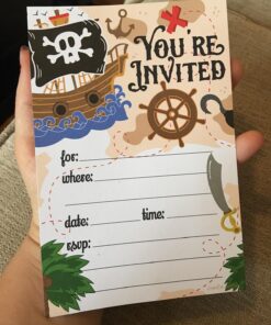 Alternative view of Pirate Birthday Party Invitations (20 Count) with Envelopes