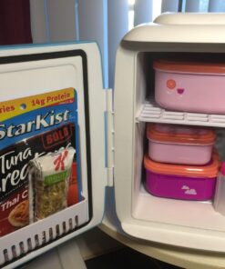 Cooluli Mini Fridge for Bedroom - Car, Office Desk & Dorm Room - Portable 4L/6 Can Electric Plug In Cooler & Warmer for Food, Drinks, Skincare Beauty & Makeup - 12v AC/DC & Exclusive USB Option, Blue 61 71cWzUjxIyL