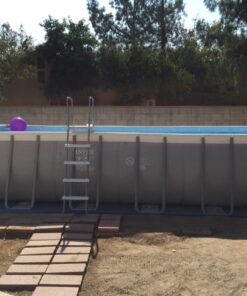 Intex 24ft X 12ft X 52in Ultra Frame Rectangular Pool Set with Sand Filter Pump, Ladder, Ground Cloth & Pool Cover 24ft X 12ft X 52 53 71cXjb8TLgL 2
