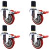 NSF Certified - 4 inch Caster Wheel Set For Commercial Kitchen Prep Tables, Total Locking Casters - CasterHQ Brand 21 71cXvxpNhTL