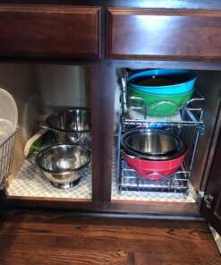 Rev-A-Shelf 5WB2-1822-CR 18 x 22 Inch Two-Tier Kitchen Organization Cabinet Pull Out Storage Wire Basket, Chrome 18 in 55 71cYNbmwO7L