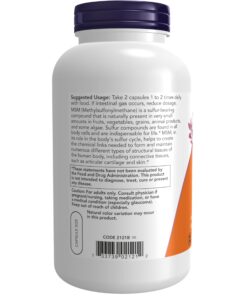 NOW Supplements, MSM (Methylsulfonylmethane) 1,000 mg, Joint Health*, 240 Veg Capsules 240 Count (Pack of 1) 12 71cYgOxCsKL