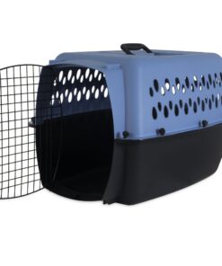 Petmate Pet Porter Fashion Dog Kennel 26", Parisian Blue & Black, for Pets 20-25lbs, Made in USA 26.0"L x 18.6"W x 16.5"H 25 71caBdplgeL