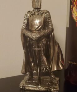 Crusader Knight Statue Silver Finishing Cold Cast Resin Statue 7" (8712) 13 71cbb6bn7VL