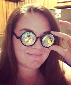 GloFX Black Kaleidoscope Glasses- Rainbow Rave Prism Diffraction 32 71cbvuOkCpL