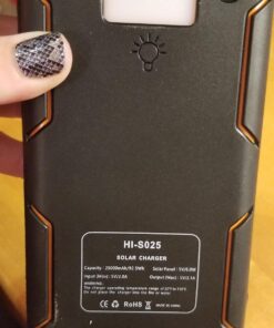 Hiluckey Solar Charger 25000mAh, Outdoor USB C Portable Power Bank with 4 Solar Panels, 3A Fast Charge External Battery Pack with 3 USB Outputs Compatible with Smartphones, Tablets, etc. Orange 64 71ccteTNz4L