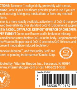 The Vitamin Shoppe Ubiquinol CoQ-10 100mg - Beneficial for Those Taking Statins – Supports Heart & Cellular Health and Healthy Energy Production, Essential Antioxidant – Once Daily (120 Softgels) 120 Count (Pack of 1) 6 71cd0Z09yTS