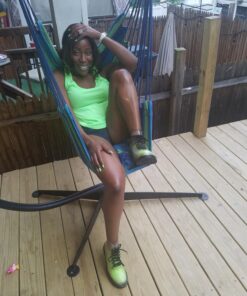 Sorbus Stylish Swing Chair - Fine Cotton Weave for Super Comfort & Durability - Hanging Hammock Chair w/2 Seat Cushions- Portable Outdoor Hanging Chair w/Hardware Kit - Indoor Outdoor Use - Max 265lbs Blue 35 71ceUs3dbL 1