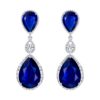 EVER FAITH Silver-Tone Full Cubic Zirconia Birthstone Tear Drop Dangle Earrings Blue 15 71cfc0 WYnL