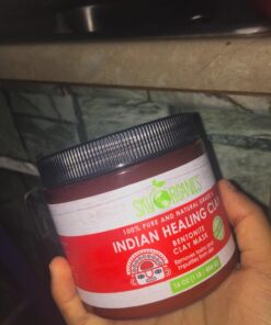 Sky Organics Indian Healing Clay with Detoxifying Bentonite Clay for Face, 100% Pure to Detoxify, Purify & Cleanse, 16 Oz. 1 Pound (Pack of 1) 40 71cg uHiuxL 1
