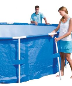 Bestway 12752E Steel Pro Above Ground Backyard Frame Pool for Kids & Adults, 15' x 48", Blue 15' x 48" 30 71ch90p12TL