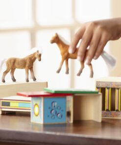 Melissa & Doug Horse Carrier Wooden Vehicle Play Set With 2 Flocked Horses and Pull-Down Ramp - Horse Figures, Wooden Horse Trailer Toy For Kids Ages 3+ 17 71chCuTRbAL