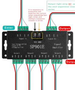 SUPERNIGHT LED Pixel Strip Amplifier Signal Data SPI Repeater for WS2801 WS2811 WS2812B WS2813 WS2815 SK6812 SK9822 Addressable RGB Light Strip Dream Color Programmable Rope Lighting 5v-24v SP901E 10 71ciCzcgGML