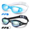 COOLOO Swim Goggles, 2 Pack Swimming Goggles for Men Women, Goggles Swimming Adult Youth Teen Kids, Anti Fog Pool Goggles C.black Gold & Lake Blue 12 71ciEmhrIjL