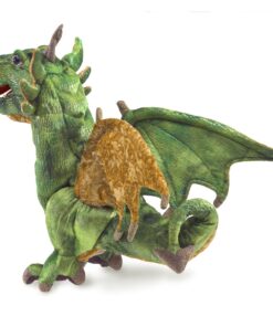 Folkmanis Wyvern Dragon Hand Puppet, Green, White 7 71cj OmngZL