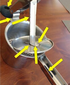 PriorityChef Large 15oz Potato Ricer, Heavy Duty Stainless Steel Potato Masher and Ricer Kitchen Tool, Press and Mash Kitchen Gadget For Perfect Mashed Potatoes - Everytime Black 40 71ckK9dlJAL