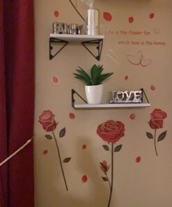 ufengke Red Rose Removable Wall Stickers Murals for Living Room/Bedroom (Rose, No. 1) 25 71ckp6s6lZL