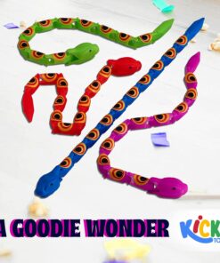 Alternative view of Kicko Wacky Wiggly Jointed Snakes, 15 Inches - Fun and Educational Plastic Toys for Kids - Teach and Improve Motor Skills - Perfect Fidget Party Favor for Boys & Girls - Pack of 12