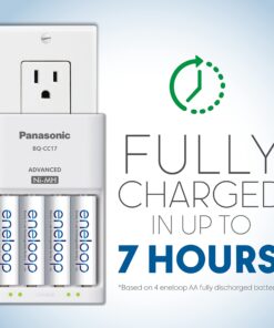 Panasonic K-KJ17MCC82A 4-Position Charger with 2 AAA & 8 AA eneloop Batteries & 2 C & 2 D Spacers 25 71clb2Dg14L