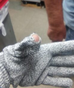 NoCry Premium Cut Resistant Gloves Food Grade — Level 5 Protection; Ambidextrous; Machine Washable; Superior Comfort and Dexterity; Lightweight Protective Gloves; Complimentary eBook Large Original Grey 31 71cmTPaklcL