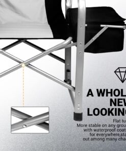 KingCamp Heavy Duty Camping Director Chair Outdoor Folding Chairs for Adults Oversized Camp Chair with Side Table, Cooler Bag, Padded Arms, for Fishing Sports Beach Picnic, Iron, Support 330lbs 19 71cmdWpBalL