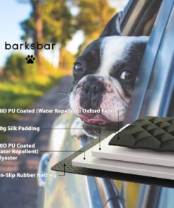 BarksBar Pet Car Seat Cover with Seat Anchors for Cars, Trucks and SUV's, Water Proof and Non-Slip Backing Regular, Black Standard 35 71coC15l2aL