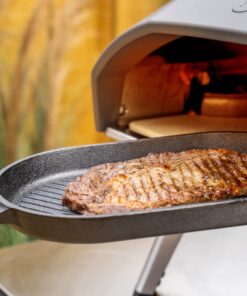 ooni Cast Iron Grizzler Plate - Griddle Cast Iron Pan - Cast Iron Cookware with Removable Handle - Cast Iron Griddle - Pre-Seasoned Oven Safe 13 71cqk5b4LGL