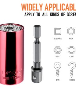 Super Universal Socket Tools Gifts for Men - Stocking Stuffers for Men, Mens Christmas Gifts, Cool Stuff Gadgets for Men Birthday Gifts for Dad Women Husband, Socket Set with Power Drill Adapter Red 27 71cqssEV9hL