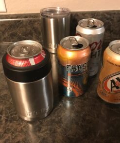 RTIC Can Cooler Insulated, Beer, Beverage, Soda Can Cooler with Lid, Stainless Steel Metal, Double Wall Insulation Coozie for Cans, Sweat Proof, 12oz, Stainless Steel 1 28 71cr9 4Q3oL