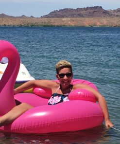 JOYIN Inflatable Flamingo Tube, Pool Float, Fun Beach Floaties, Swim Party Toys, Summer Pool Raft Lounge for Adults & Kids, with 2 Cup Holders and Head Rest 40 71crroSge L