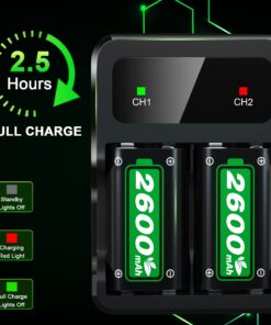 Ponkor Rechargeable Battery Packs for Xbox Series X|S/Xbox One, 2x2600mAh Batteries with High-Speed Charging Station for Xbox One S/Xbox One X/Xbox One Elite Controller 29 71cuJk5yb0L