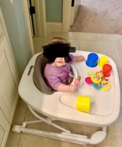 Joovy Spoon Baby Walker & Activity Center Featuring Three Adjustable Heights, Tough Luggage Grade Seat Material, and 30 lb Weight Capacity - JPMA Safety Certified (Charcoal) Charcoal 37 71cubswJYUL 1