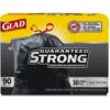 GLAD 70313 Drawstring Outdoor 30-Gallon Trash Bags, 1.05 Mil, 30" x 33", Black (Pack of 90) 15 71cvCWJThOL