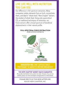 New Chapter Rhodiola Force 300mg with Potent Vegan Rhodiola for Mental Focus & Stamina, Endurance + Mood Support + Stress Adaptogen + Non-GMO Ingredients - 30 Count 300mg - 30ct Vegetarian Capsule 16 71cvoXPb8pL